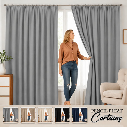 Pencil pleat blackout - pleat, curtains
