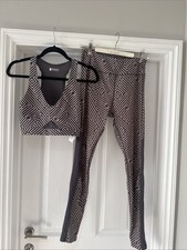 Play Brave Taupe Leggings and Crop Top Fitness Set Small and Large Gym Yoga