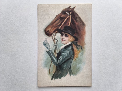 Vintage art postcard woman - vintage,