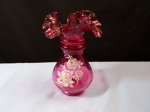 Fenton cranberry glass - fenton, painted