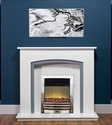 Electric fire white - electric, grey