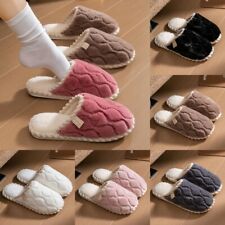 Womens Slippers Slider Ladies Warm Fur Lined Winter Warm Mules Shoes House Size