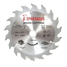 Spartacus Wood Cutting Saw Blade 160 mm x 18 Teeth x 20mm Bosch GSK24V