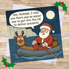 Funny Christmas Card DINGHY