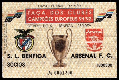 Ticket 1991 benfica - ticket, sl