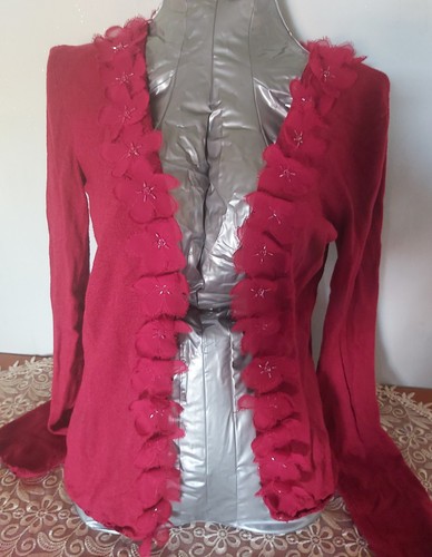 Kaliko red wine cardigan - red, size