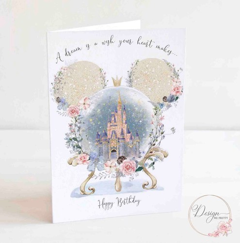 Disney castle birthday card - disney,