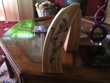 Flower Vase Wood Effect Centrepiece Ceramic 32cm tall painted decor