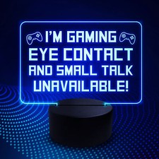 Funny Gaming Night Light LED Neon Light Up Gamer Plaque Gift For Son Brother