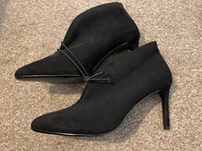 F&F SENSITIVE SOLE Ladies Black Faux Suede Stiletto High Heeled Boots Size 8 NEW