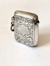 Edwardian Silver Vesta Case Birmingham 1908 Charles Lyster & Son