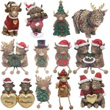 Christmas Highland Cow Ornament - Choose Design