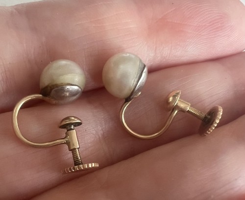 Vintage 9ct gold cultured - gold,