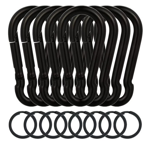 Black carabiner clips key - black,
