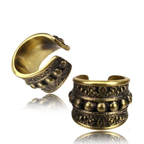 Afghan dots tribal brass ear - afghan,