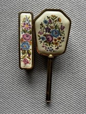 Vintage Brass Vanity Brush Set