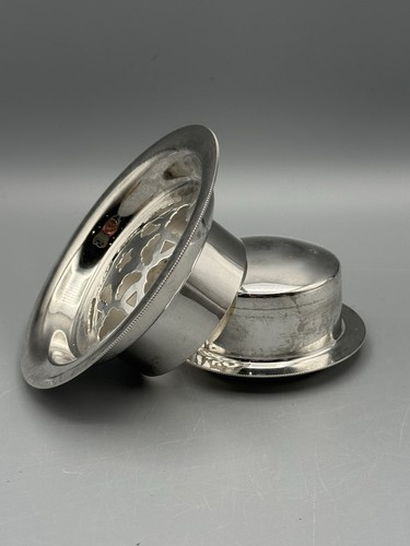 Vintage silver plate butter - silver,