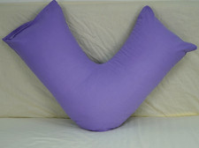 V Shaped Pillowcases Plain Dyed Polycotton Covers Back Neck Body Support 74x34cm