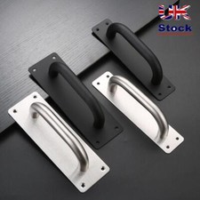 D Pull Door Handle Silver Black Door Handgrip New Doorknob  Fire Sliding