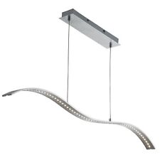 Satin Silver LED Wavy Bar Light Ceiling Fitting Home Lighting With Clear Glass