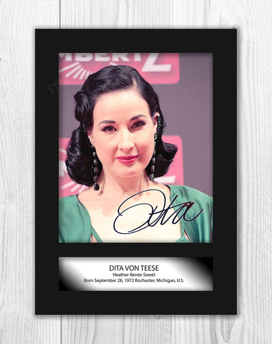 Dita von teese signed - teese, a4