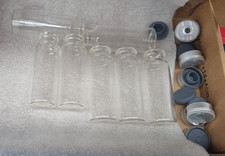 20ml Sealed Empty Vials for Injection, Transparent Glass Self-Healing 7pcs