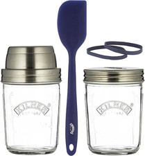 Kilner Sourdough Starter Set with 2 Glass Jars Measuring Lid Spatula and Recipe