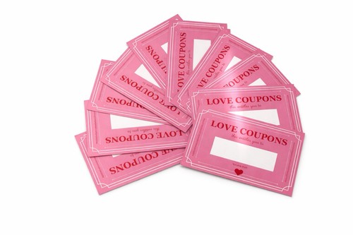 Pink love coupon - pink, cards