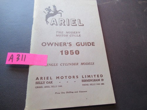 Ariel owners guide manual 1950 - owners,