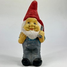Vintage French 1970s Hand Painted Traditional Terracotta Garden Gnome Character