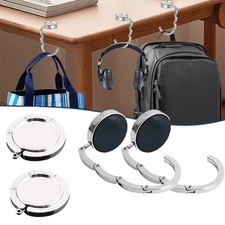 3pcs Portable Folding Handbag Hanger Table Bag Holders Hanging Handbag Hooks