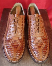 JOHN C. ROBERTS STYLE ‘63048’ USA RARE VINTAGE OXFORD WEAVE BROWN MENS SHOE UK 6