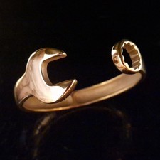 24ct Gold Plated Mens Automobile Spanner Wrench Mechanic Bangle Bracelet Gift