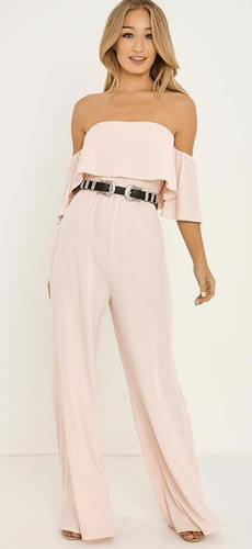 Binky bardot palazzo jumpsuit - binky,