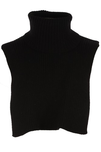 Peal black cashmere bib - n.,