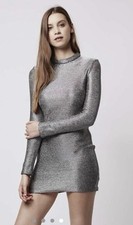 Top Shop Silver Dress Size 10, Stunning Chain Mail Effect, Preloved, VGC