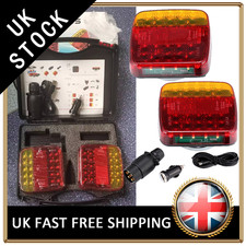Wireless Led Rear Tail Lights Battery Operate USB Magnetic Tow Towing Trailer UK