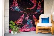  Indian Wolf Tapestry Wall Hanging Mandala Hippie Throw Bohemian Cover Bed Sheet