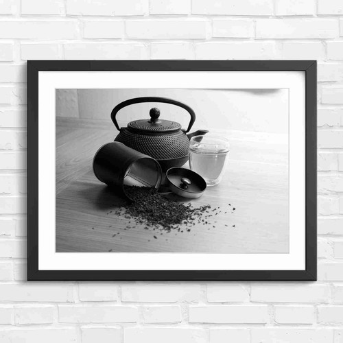 Minimalist black teapot and - black,
