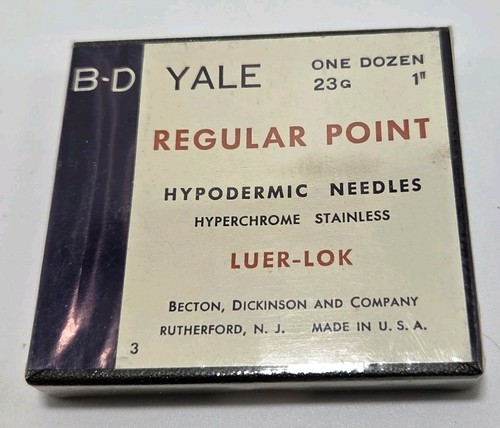 Vtg sealed yale hypodermic - sealed, b-d
