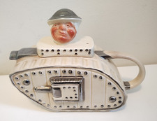 Art Deco Tank teapot creamy /