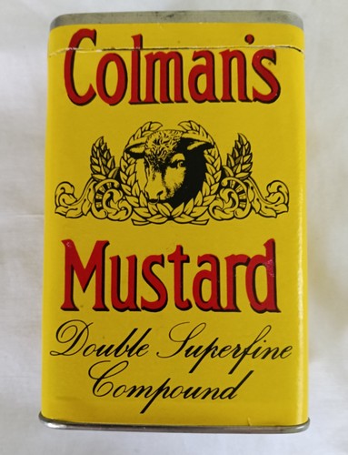 Colmans mustard metal tin - mustard,