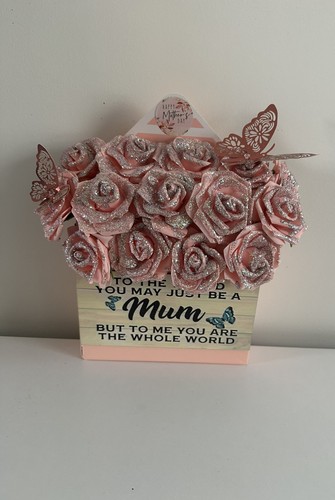 Pink rose glitter flower - 14,