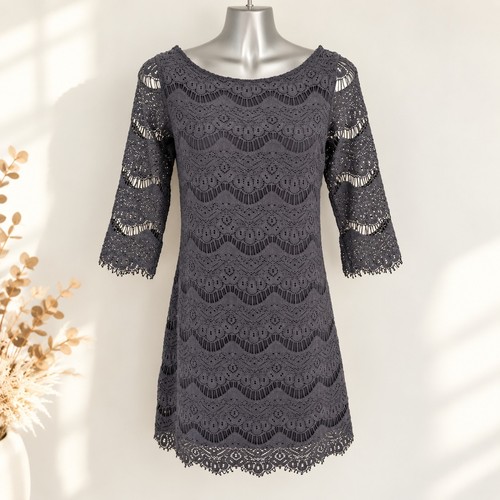 Zara lace mini dress grey
