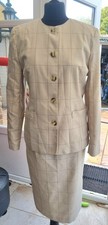 Vintage Ladies Two Piece  Suit beige skirt 12 jacket 10 1970s 1980s ?