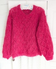NEW hand knitted deep pink