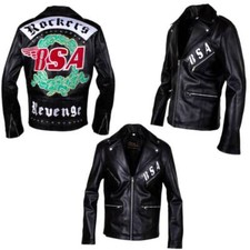 MEN BSA GEORGE MICHAEL FAITH ROCKERS REVENGE BLACK REAL LEATHER HALLOWEEN JACKET