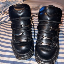 U Double Ht 811 40 Black Leather Shoes punk emo gothic 