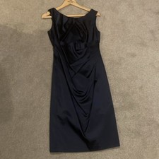 Coast Womens Satin Shine Black Party Wedding Guest Dress Size 12