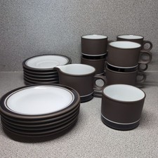 Vintage Lancaster Vitramic Contrast Hornsea Tea Set Brown Ceramic Crockery 